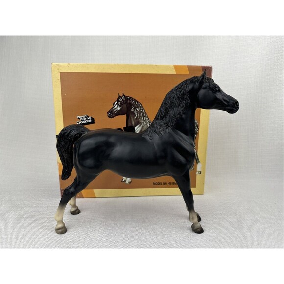 Breyer 1970's CHALKY Black Morgan‎ #48 Horse Matte Star Grey Hooves Original Box - Picture 1 of 16